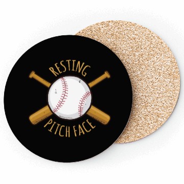 Discover Game Day Baseball Resting Pitch Face Coasters