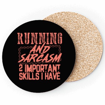 Discover Running Gifts Running and Sarcasm 2 Important Coasters