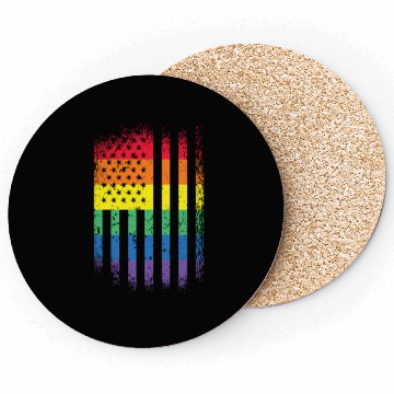 Discover Rainbow US Flag Rainbow Flag Patriotism Coasters