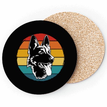 Discover German Shepherd Dog Rugged Edge Sunset Coasters