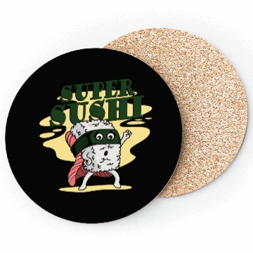 Discover Sushi Saying Rice Salmon Coasters