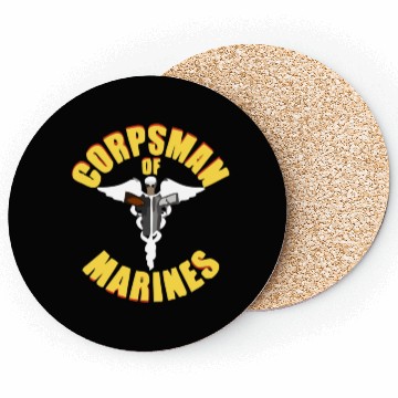 Discover Us Navy Corpsman 8404 Fmf Veteran Front & Back Des Coasters