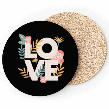 Discover Love Love Pattern Beautiful Flowers Coasters