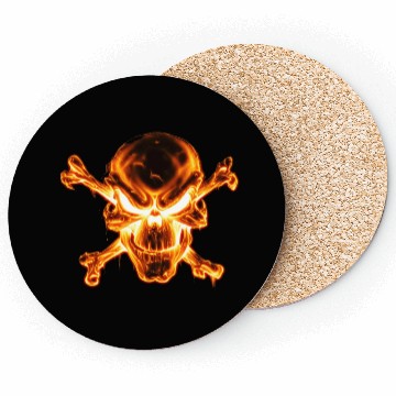 Discover flaming skull Coasters