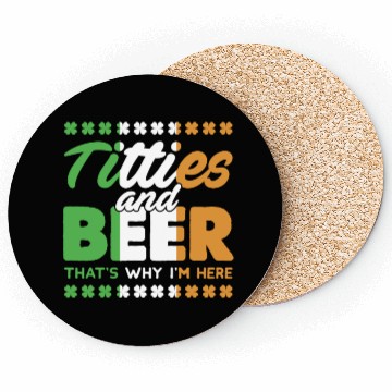 Discover Funny St. Patricks Day Irish Titties And Beer Gift Coasters