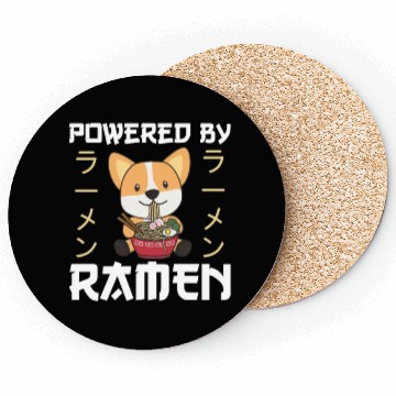 Discover Corgi Powered By Ramen Cute Kawaii Noodle Dogs Coasters