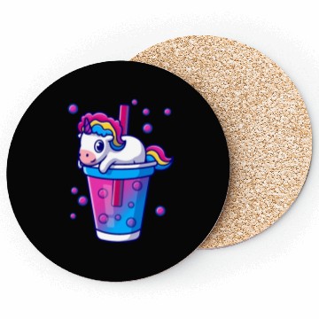Discover Boba Tea Bubble Tea Cute Kawaii Unicorn Bisexual Coasters