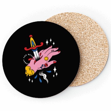 Discover TRIPPY STABBED HAND TATTOO Coasters