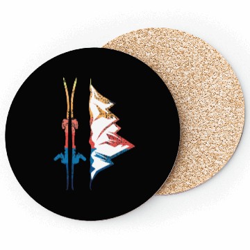 Discover Ski Winter Vintage Wintersports Coasters