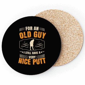 Discover Golf Golfer Old Guy Nice Putt Coasters