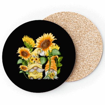 Discover Unique Sunflower Gnome For Hippies And Spring Coasters