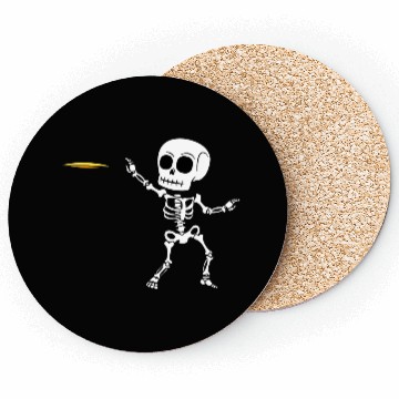 Discover Skeleton Flying Disc Golf Halloween Frisbee Coasters