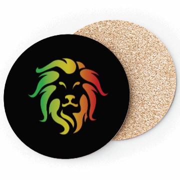 Discover Lion Rasta colored Lion Art Coasters