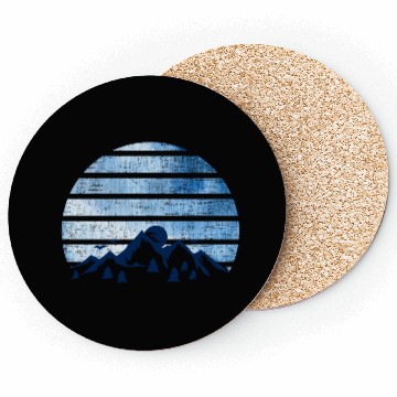 Discover blue Retro Vintage With abstract mountain Coasters