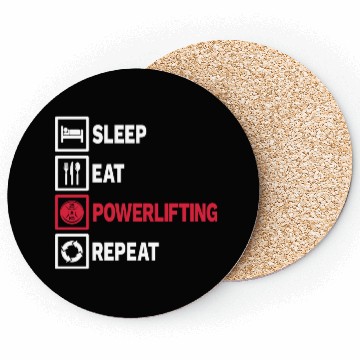 Discover Powerlifting Gym Eat Sleep Repeat Coasters