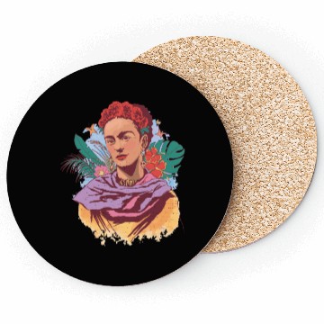 Discover FRIDA KAHLO COLOR PORTRAIT Coasters
