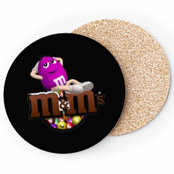 Discover Funny M&m’s man relaxing on her self Coasters