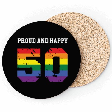 Discover 50th Birthday 50 BDay Birthdaygift LGBTQ Gays Gift Coasters