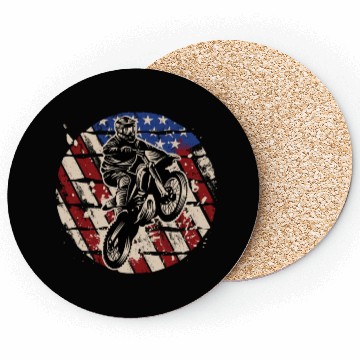 Discover Dirt Bike American Flag Coasters