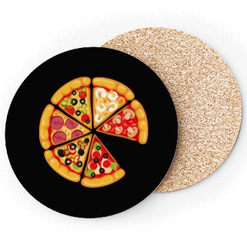 Discover Pizza and Slice Dad and Son Matching Coasters