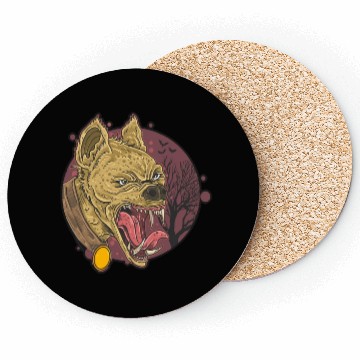Discover wild hyena angry face head Coasters