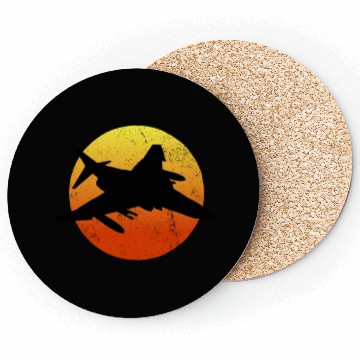 Discover F-4 Phantom Silhouette Retro Sunset Military Jetf4 Coasters