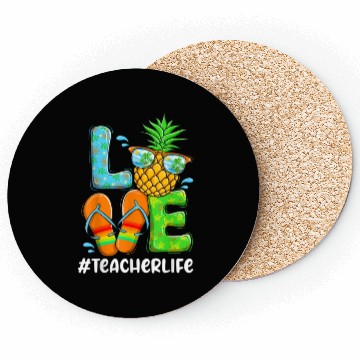 Discover Summer Love Teacher life Love Pineapple Coasters