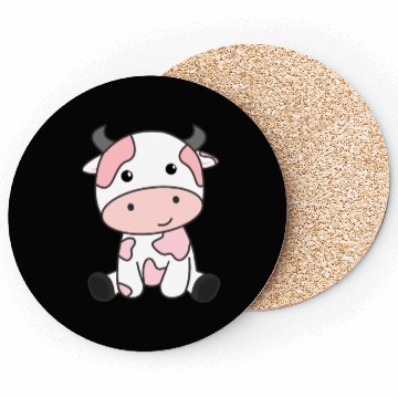 Discover Strawberry Cow Cute Pink Strawberry Cow Kawaii Coasters