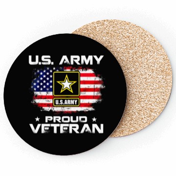 Discover US Army Proud Veteran With American Flag Gift Coasters