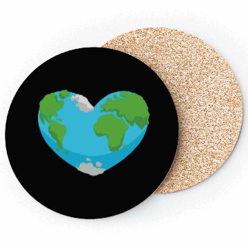 Discover Earth heart nature planet design Coasters