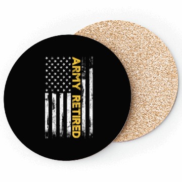 Discover Retired US Army Thin Gold Line American Flag Coasters