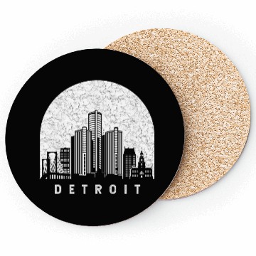 Discover Detroit Michigan Skyline Coasters