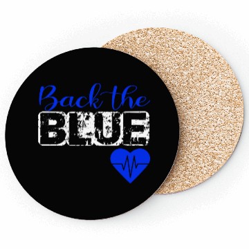 Discover Back the Blue Police Support Coasters