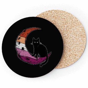 Discover Lesbian Cat Moon Coasters