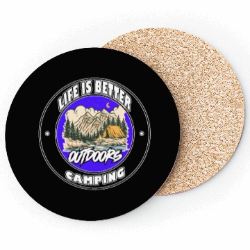 Discover Life is Better Camping Coasters