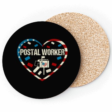 Discover Postal worker mail carrier Heart Love Coasters