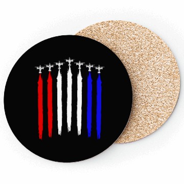 Discover V-22 Osprey Helicopter Red White Blue Contrails Coasters