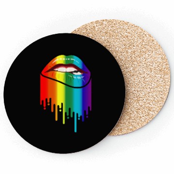 Discover LGBTQ RAINBOW Lip Bite - Lip Bite Rainbow Pride Coasters