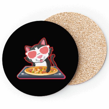 Discover DJ Cat Pizza Coasters
