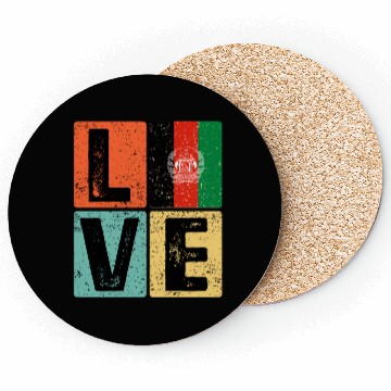Discover I Love Afghanistan Flag for Afghan Pride Coasters