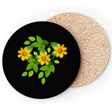 Discover yellow flowers Coasters