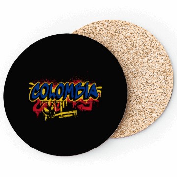 Discover Colombia Graffiti Flags Design Coasters