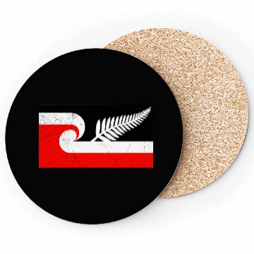 Discover Maori Flag Silver Fern New Zealand Lover Gift Idea Coasters