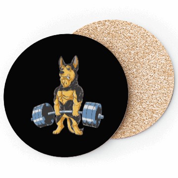 Discover German Shepherd Working Out Funny Doberman gym Coasters