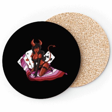 Discover Lesbian Cool Devil Women Colors Of Lesbian Flag Coasters