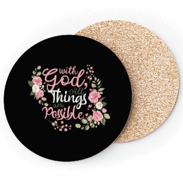 Discover With God All Things Are Possible Jesus Christian Coasters