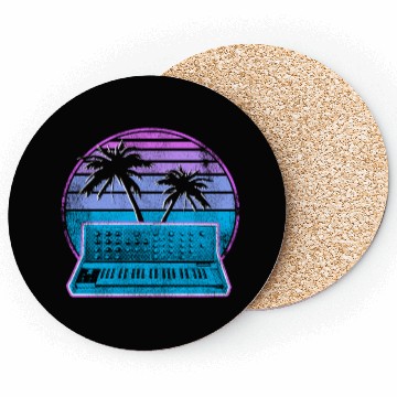 Discover Analog Synthesizer Synthwave Vintage Retrowave Coasters