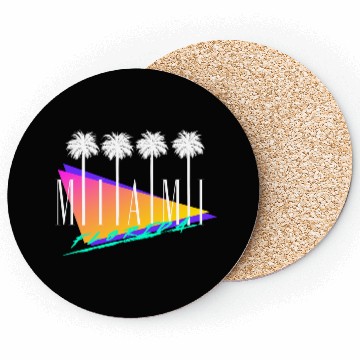 Discover Miami Florida Retro Style Coasters