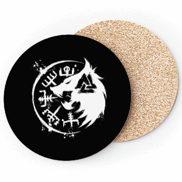 Discover Fenrir Wolf Vegvisir Valknut Coasters