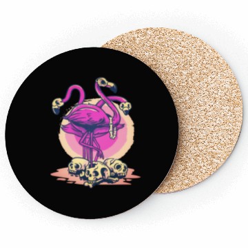 Discover Flamingo Skull Halloween bones demon Coasters
